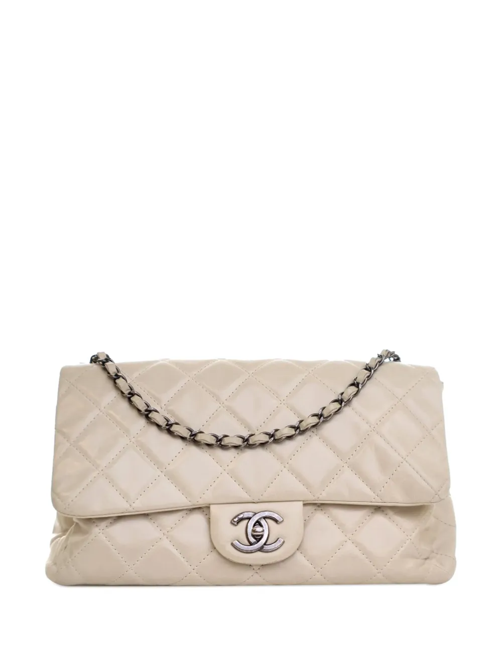 CHANEL Pre-Owned 2014-2015 Large Quilted Glazed Calfskin Coco Soft CHANEL Pre-Owned 2014-2015 Large Quilted Glazed Calfskin Coco Soft