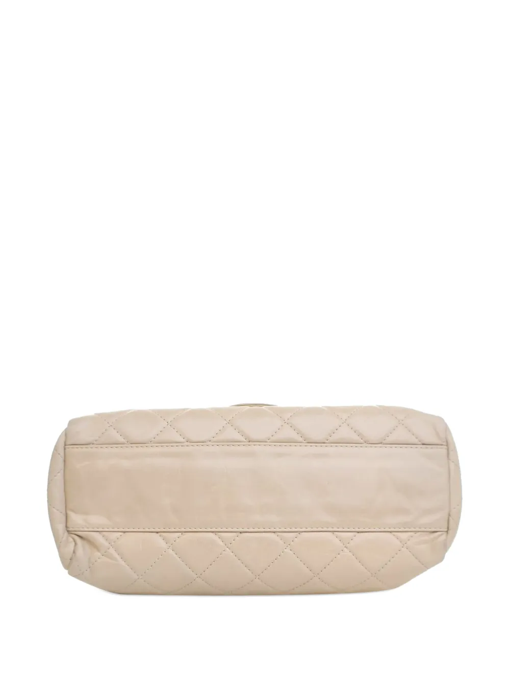 Pre-owned Chanel 2014-2015 Large Quilted Glazed Calfskin Coco Soft Flap Shoulder Bag In Brown