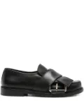 Moschino buckle-strap leather loafers - Black