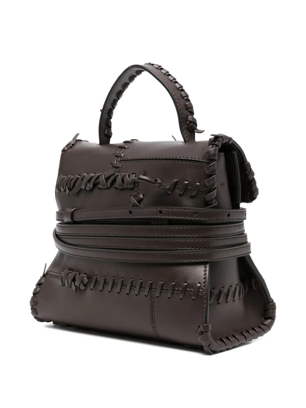Moschino Tie Me gevlochten leren shopper Bruin