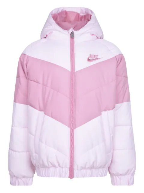 Nike Kids chevron-panelled hooded puffer jacket