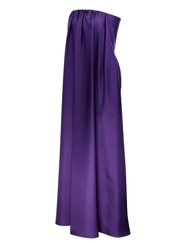 Max Mara silk-twill Bustier Dress | Purple | FARFETCH