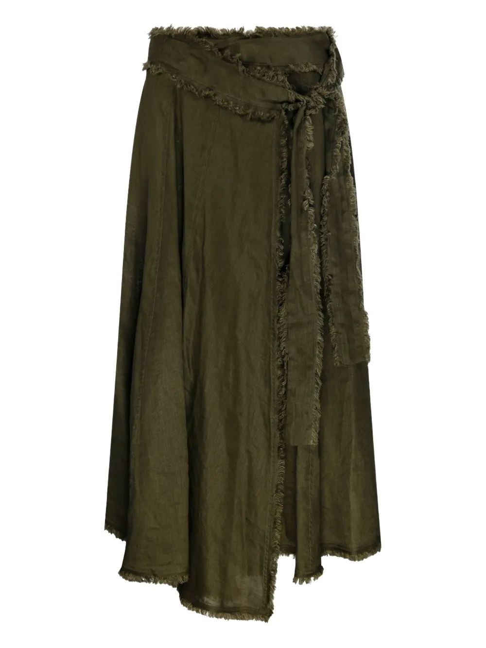 P.A.R.O.S.H. jupe en lin à design asymétrique | vert | Image 1