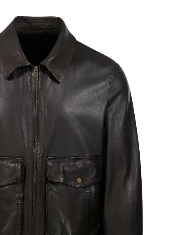 Salvatore Santoro Leather Jacket | Brown | FARFETCH