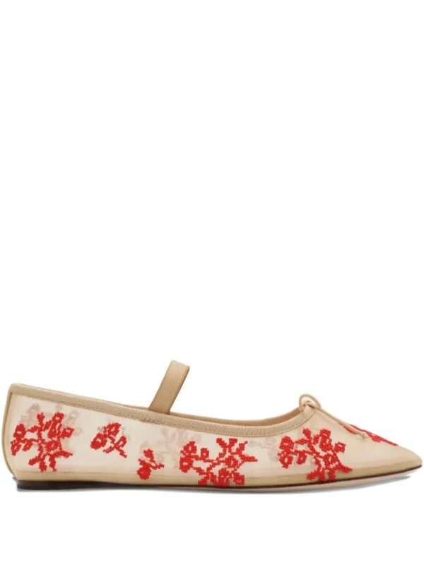 Loeffler Randall Leonie Embroidered Ballet Flats FARFETCH NZ