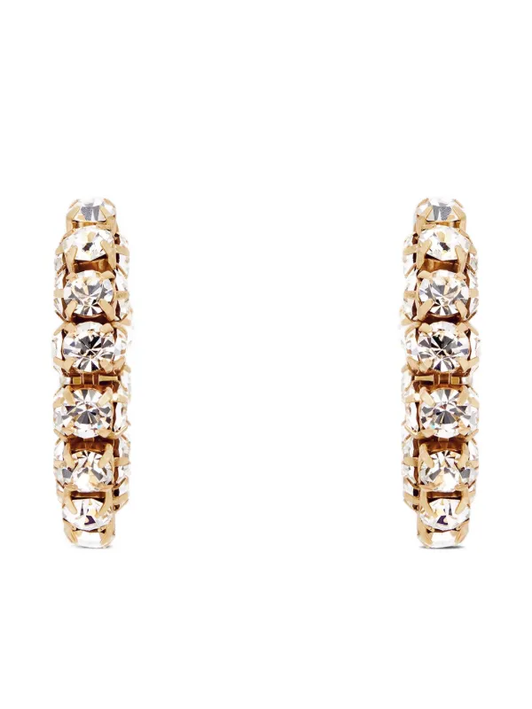 AREA Small Crystal Hoop Earrings Gold FARFETCH PH