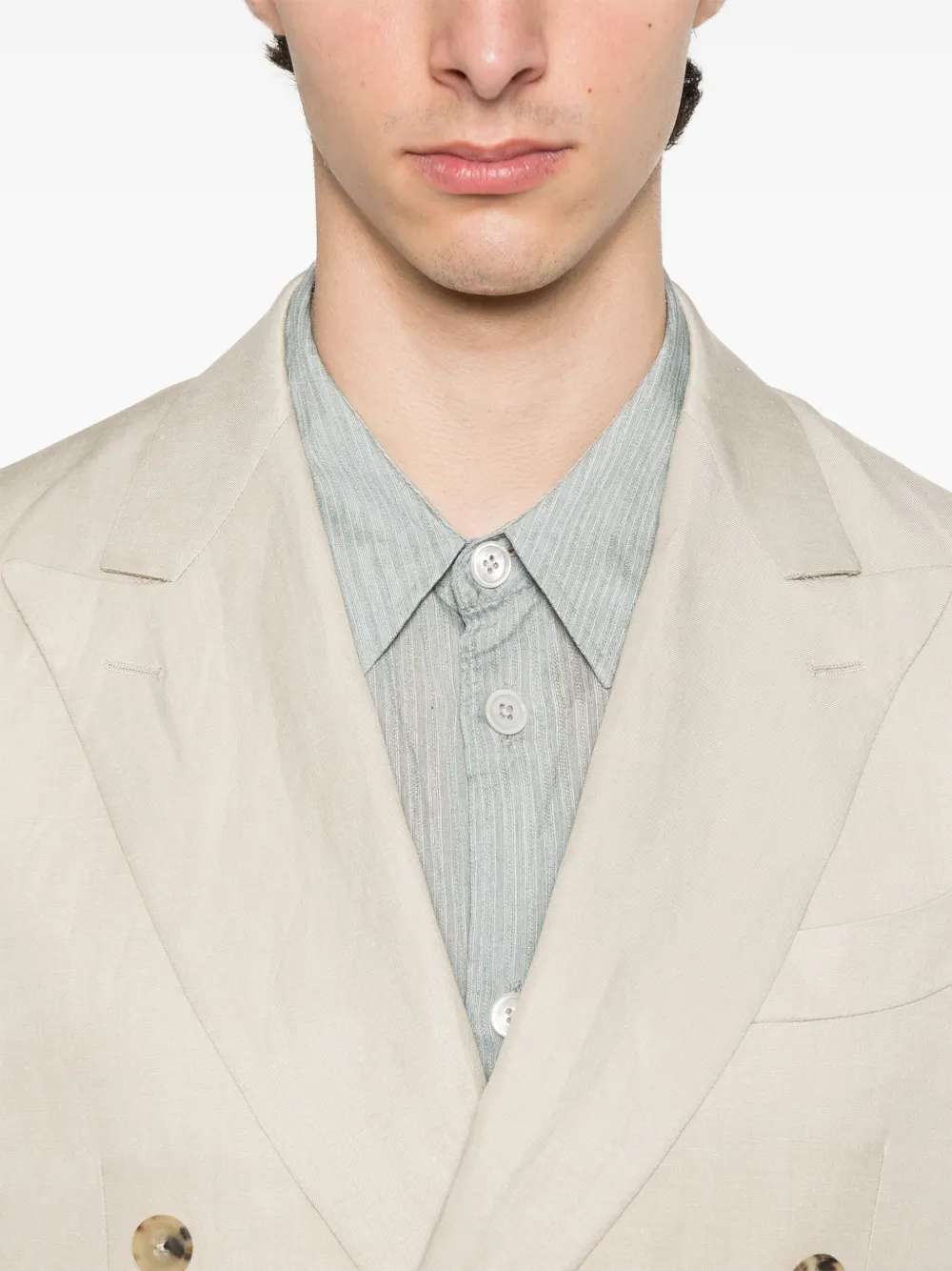 Canali Pak met dubbele rij knopen Beige