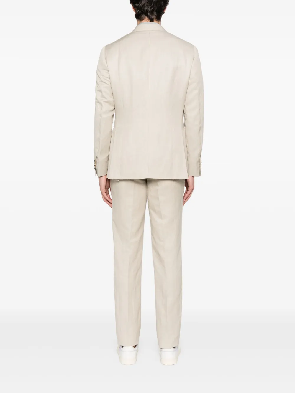 Canali Pak met dubbele rij knopen Beige