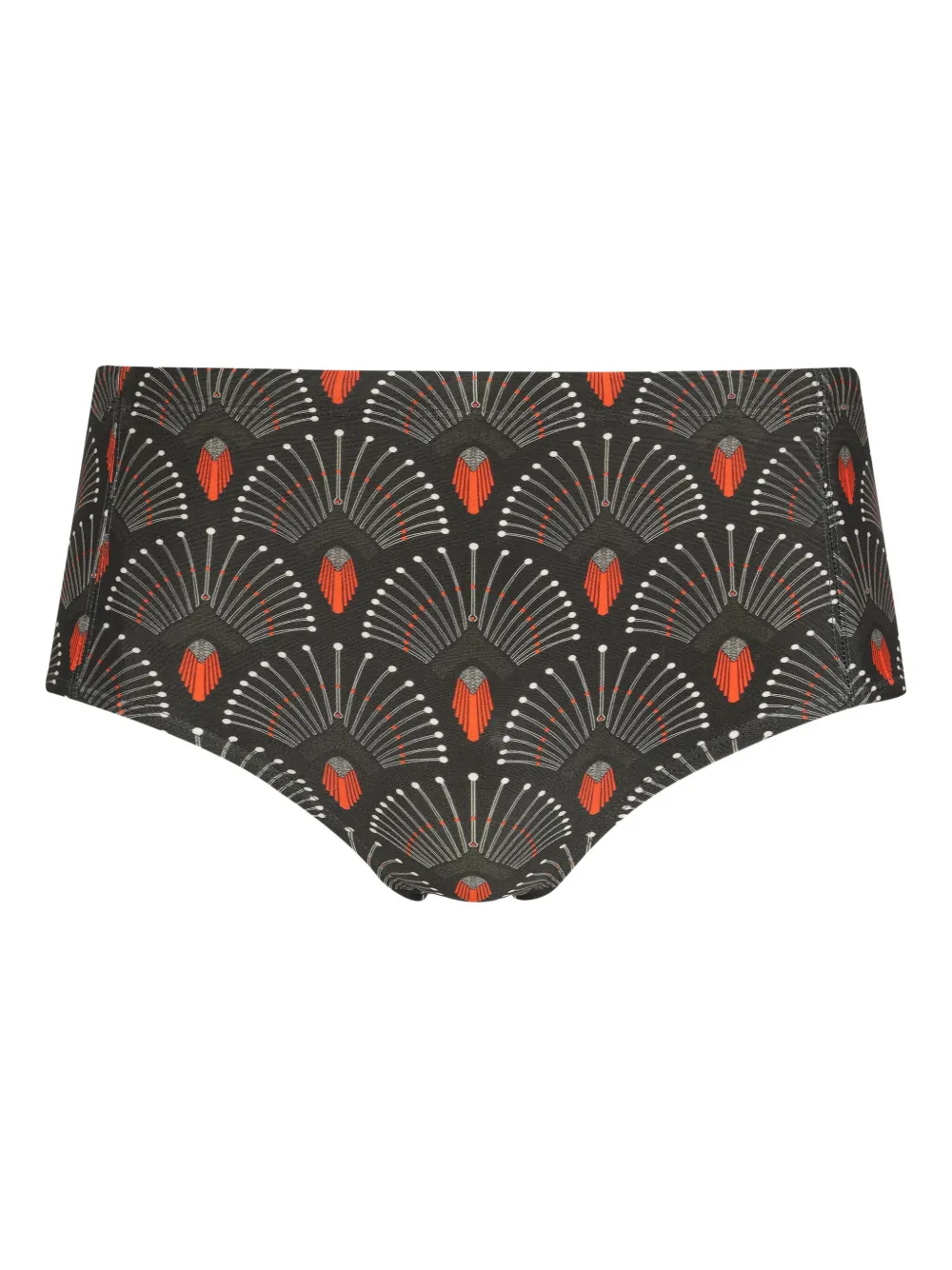 geometric-print swimming trunks