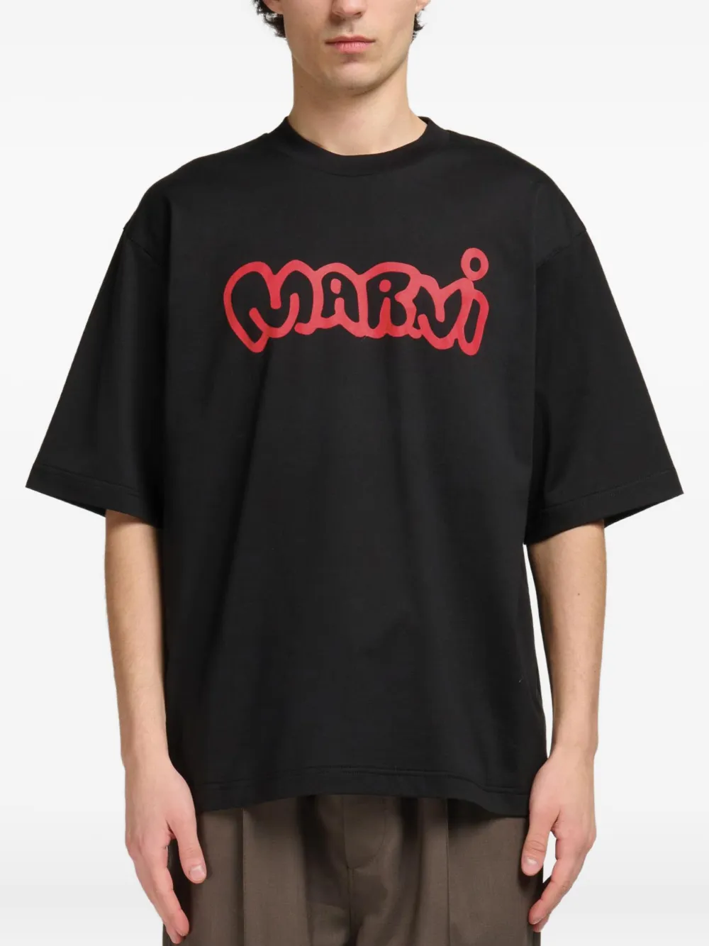 Marni logo-print T-shirt | Black | Image 1