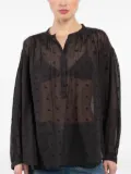 Nili Lotan embroidered balloon-sleeve blouse - Black