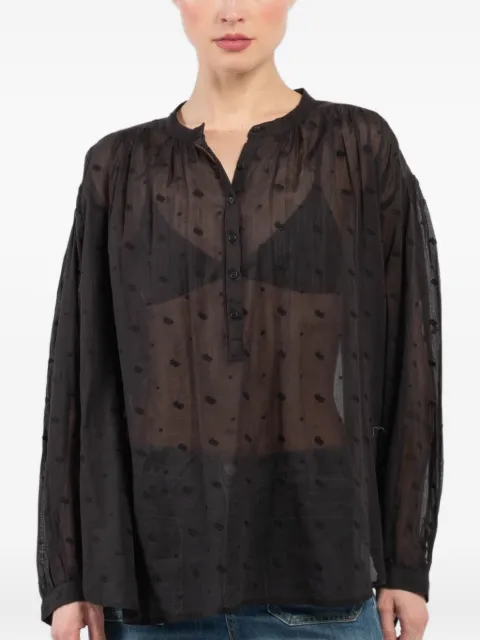 Nili Lotan embroidered balloon-sleeve blouse
