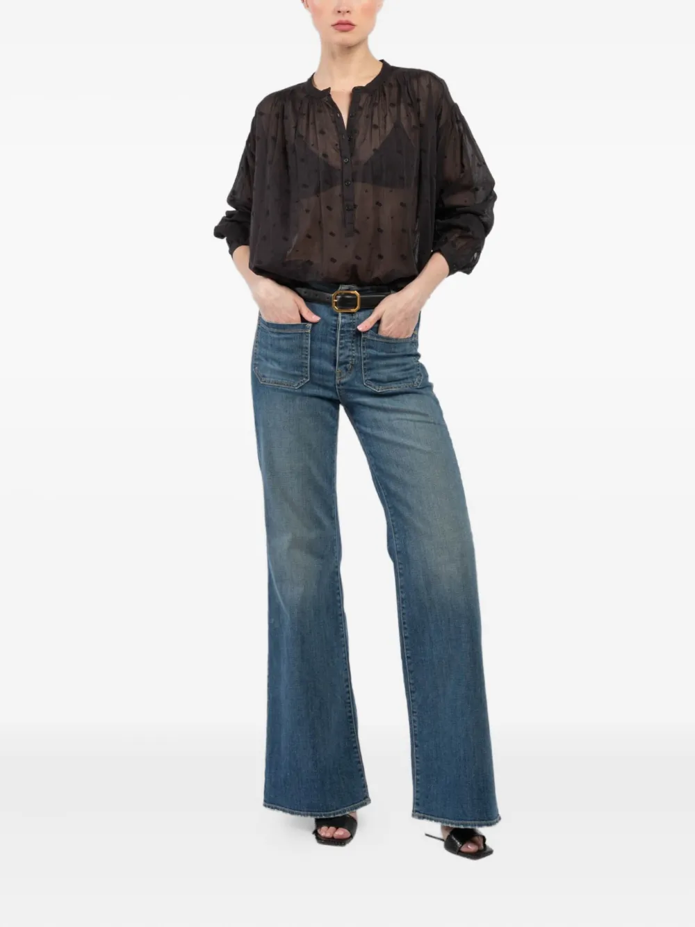 Nili Lotan Blouse met ballonmouwen Zwart