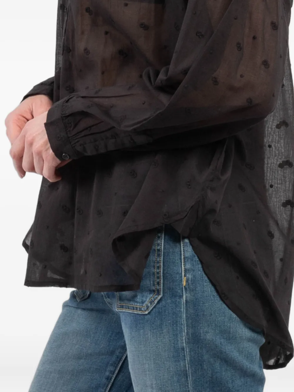 Nili Lotan Blouse met ballonmouwen Zwart