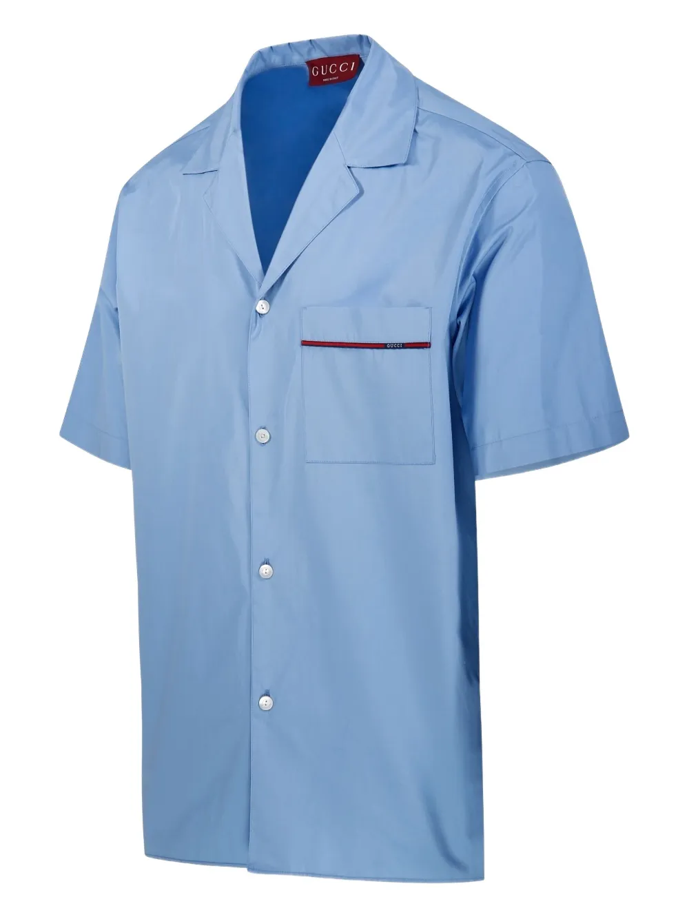 Gucci Katoenen overhemd met Web-streep Blauw