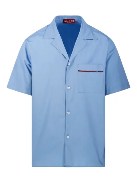 Gucci Web-trim cotton shirt