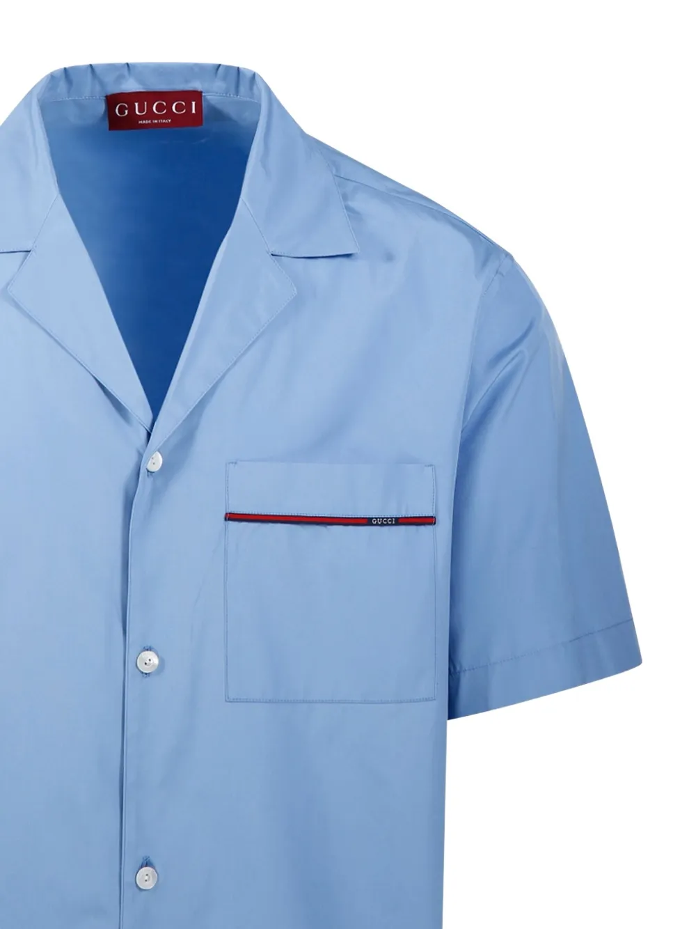 Gucci Katoenen overhemd met Web-streep Blauw