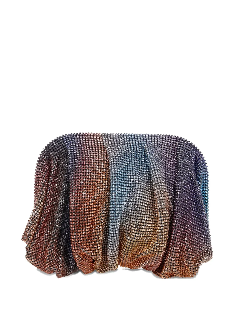 Benedetta Bruzziches rainbow-embellished clutch bag Blauw
