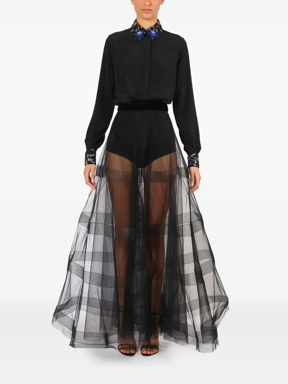 Lethicia Bronstein Vesta layered tulle skirt - Zwart
