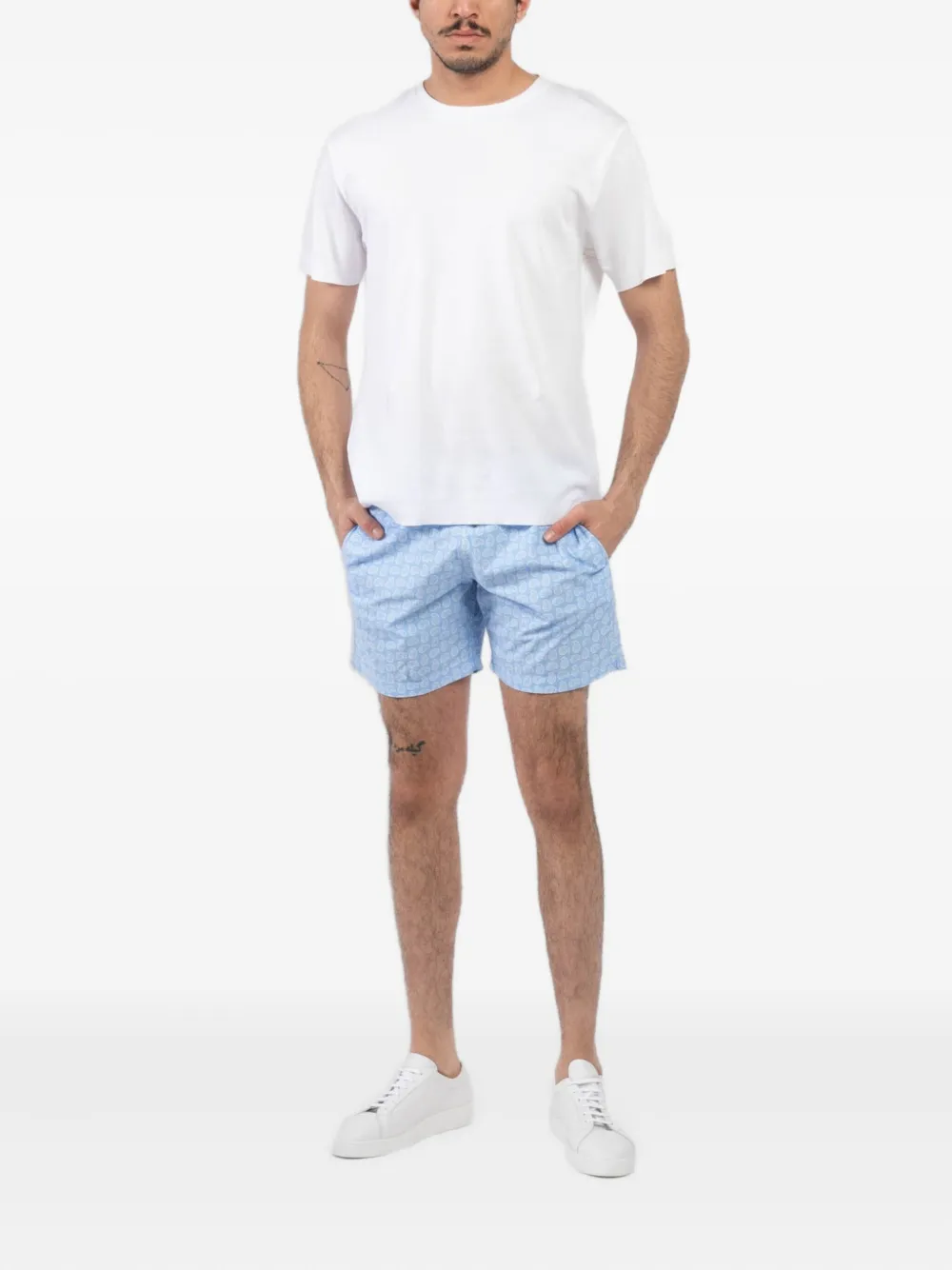 HARTFORD Shorts met grafische print - Blauw
