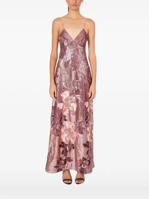 Lethicia Bronstein Vestido Afrodite floral com paetês