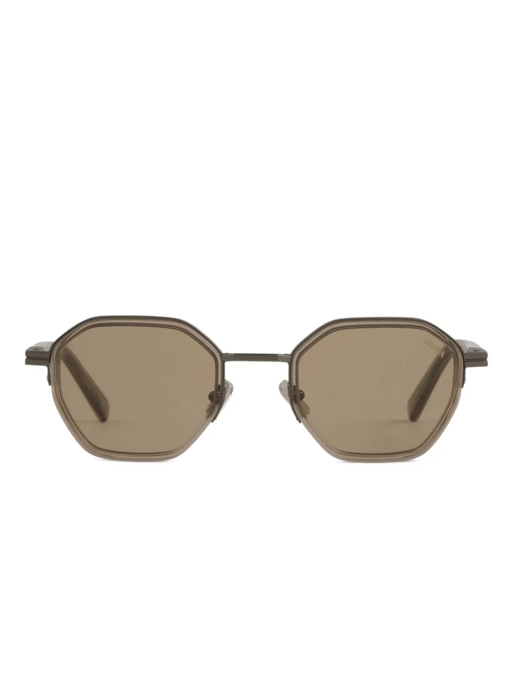 Zegna geometric-frame sunglasses | Brown | Image 1
