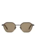 Zegna geometric-frame sunglasses - Brown