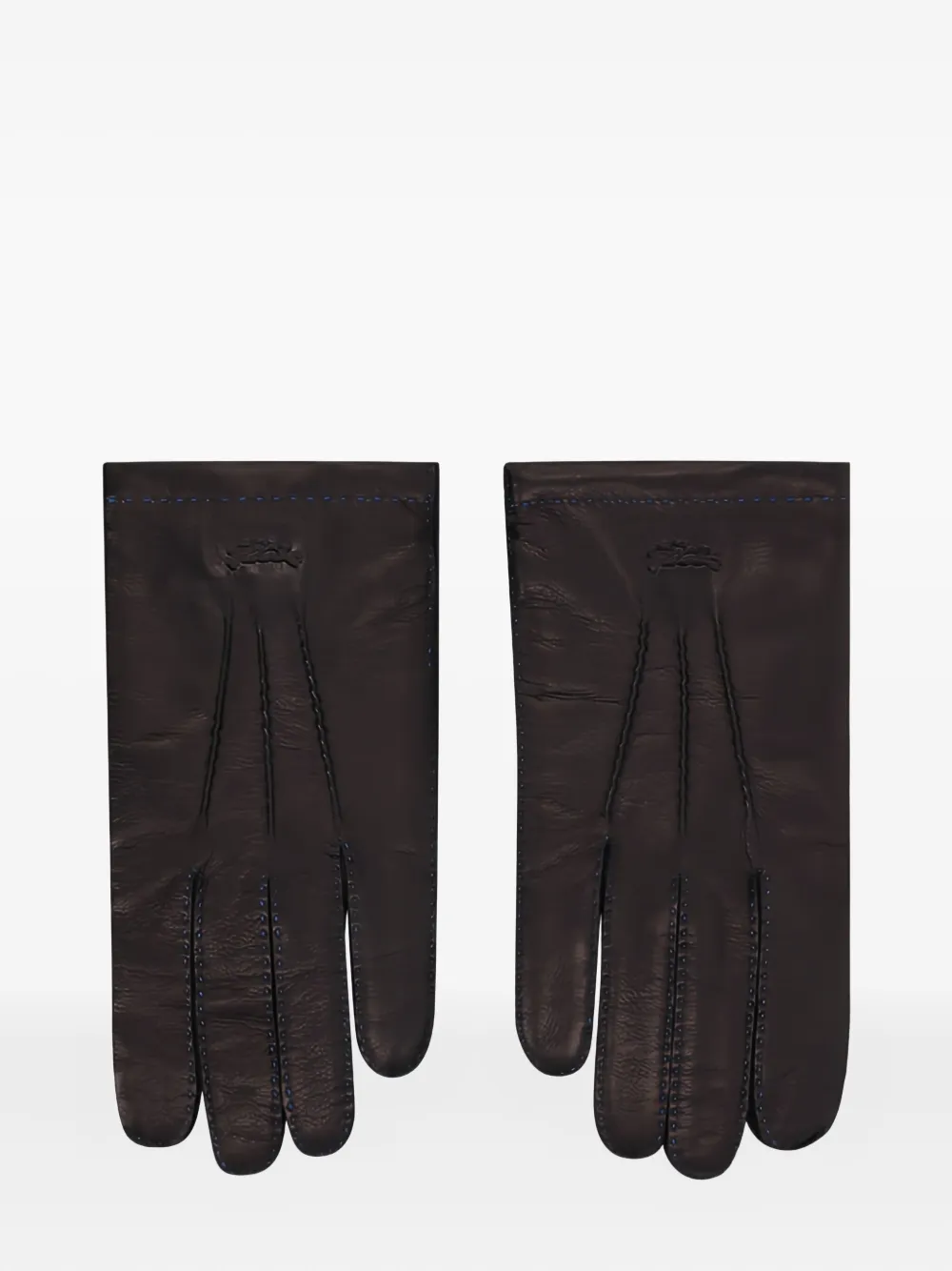 Longchamp Topstitch Gloves In Brown