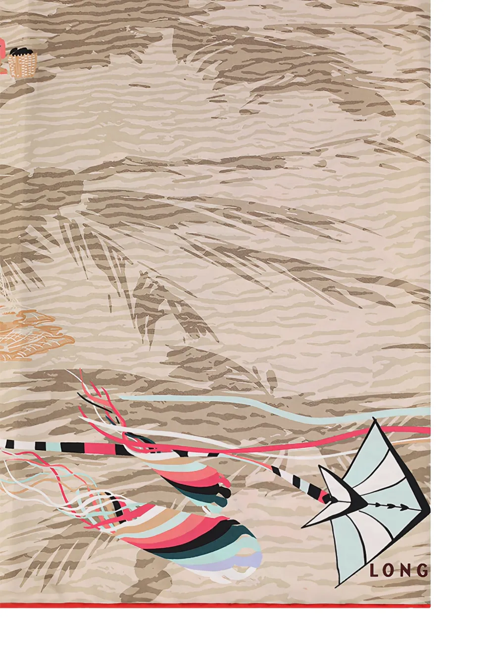 Longchamp graphic-motif scarf - Roze
