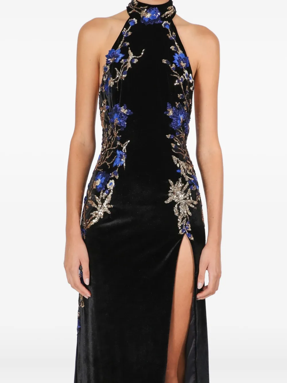 Lethicia Bronstein Hera halterneck sequinned dress | Black | Image 1