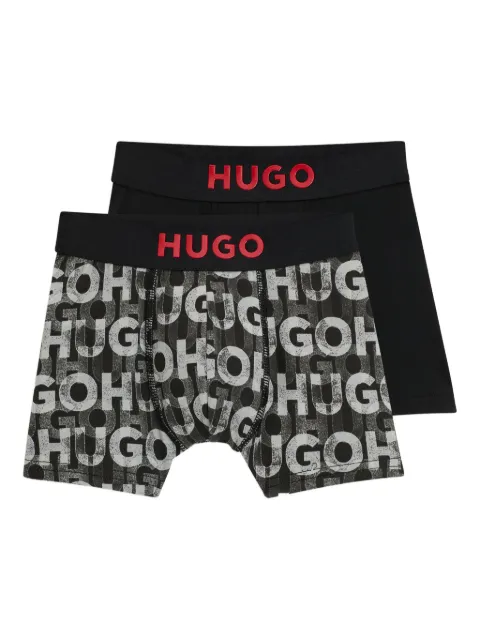 HUGO KIDS Kit 2 cuecas boxer com logo no cós
