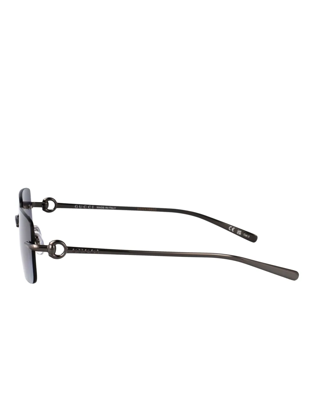 Gucci Eyewear Zonnebril met rechthoekig montuur Grijs