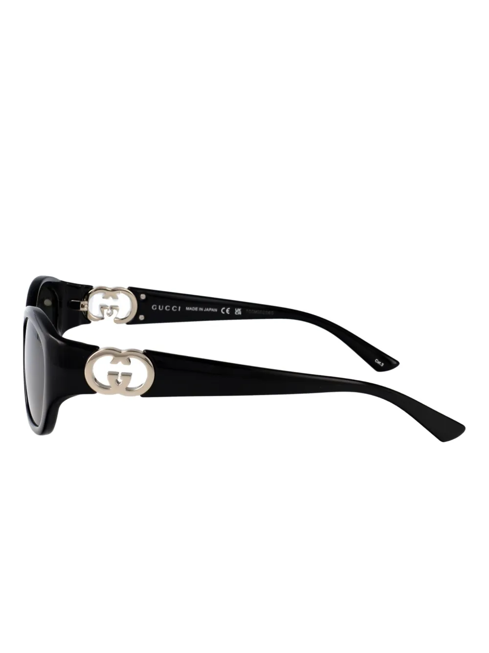 Gucci Eyewear Zonnebril met rechthoekig montuur Zwart