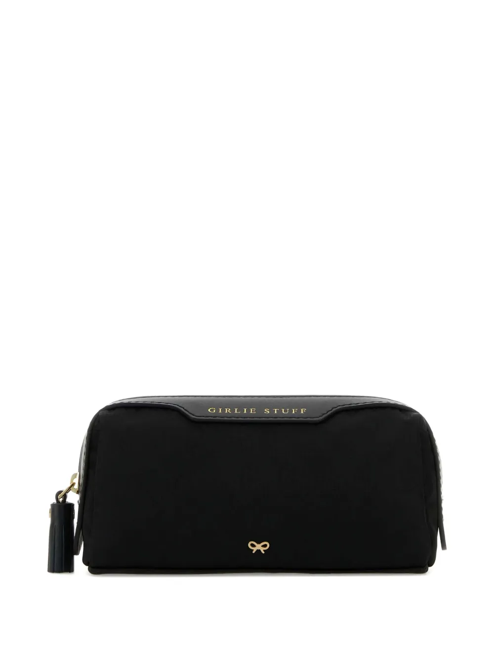 Anya Hindmarch logo-embroidered make up bag - ブラック Anya Hindmarch logo-embroidered make up bag - ブラック