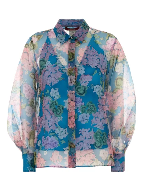 Max Mara printed organza shirt