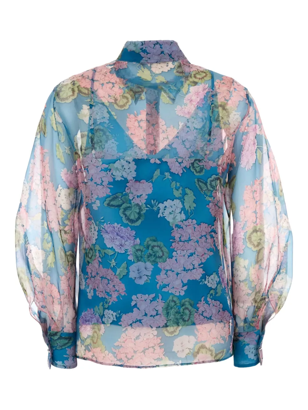 Max Mara printed organza shirt - Blauw