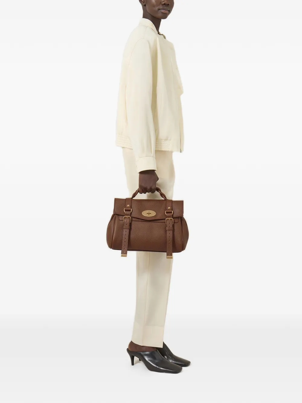 Mulberry Alexa shopper met draaislot Bruin
