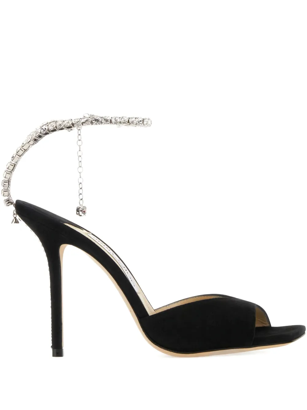 Jimmy Choo 100mm Saeda crystal-embellished sandals Black