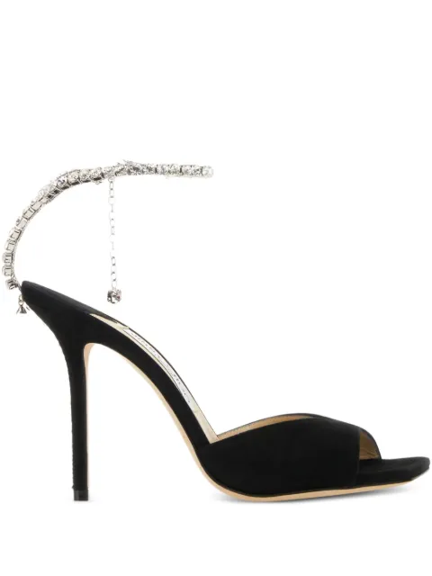 Jimmy Choo 100mm Saeda crystal-embellished sandals