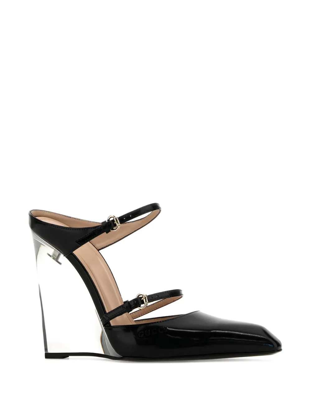 Shop Gucci 110mm Transparent Heel Mules
