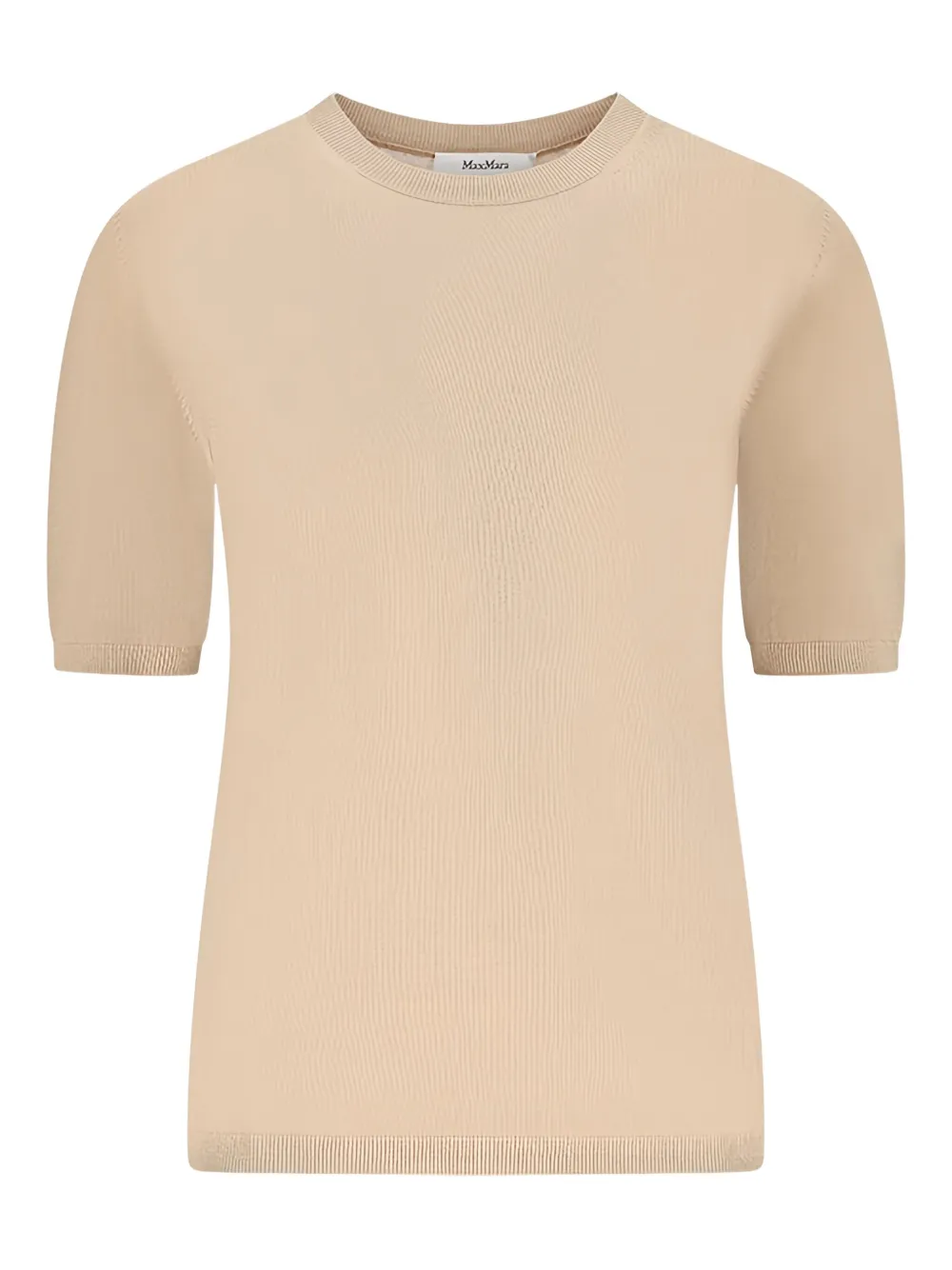 Max Mara Short-sleeved Crew-neck T-shirt In Neutral