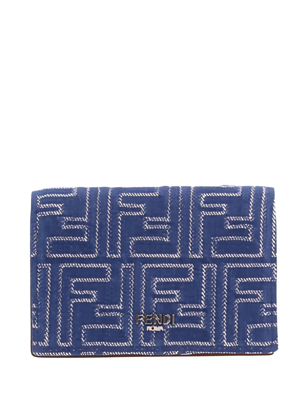 FENDI FF jacquard monogram cardholder | Blue | Image 1