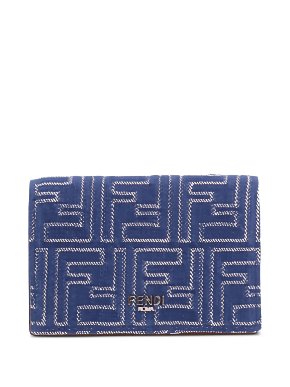 FENDI Portacarte con monogramma FF jacquard - Blu