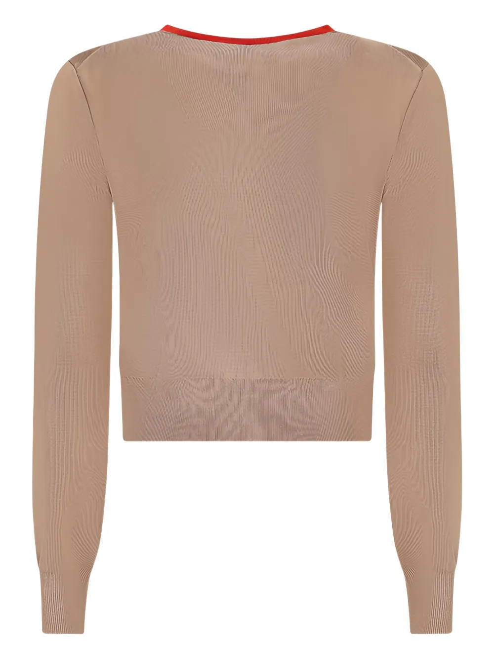 Fendi Coral-detail Cardigan In Brown