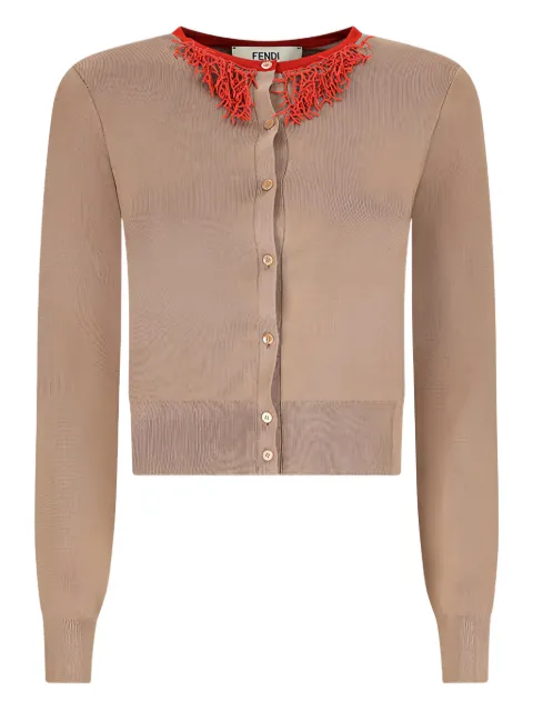 FENDI cárdigan con detalle de coral