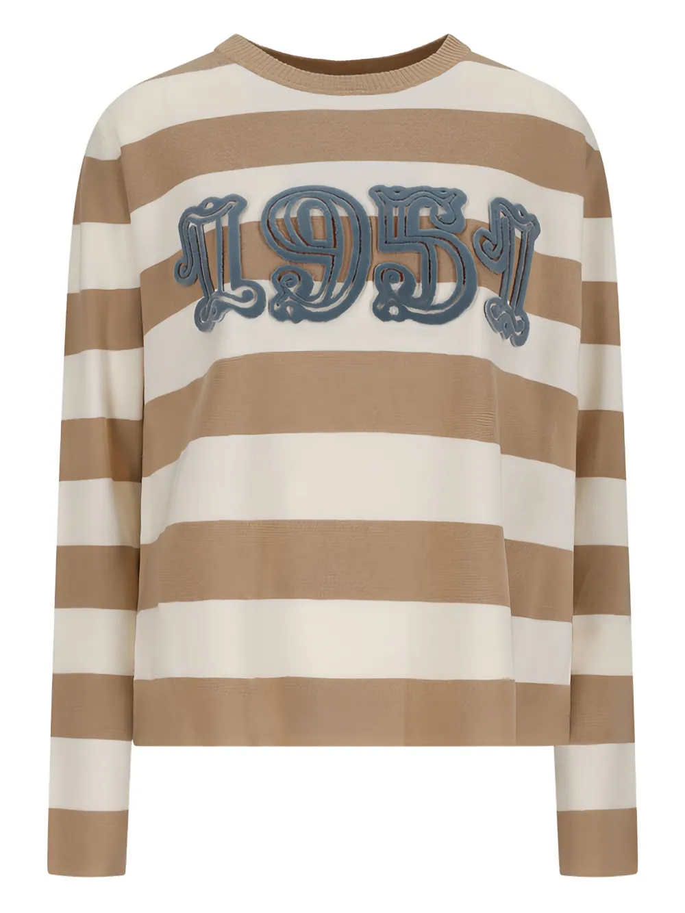 Max Mara 1951-appliqué striped sweater Beige