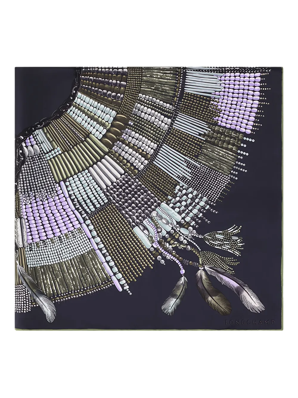 Longchamp beaded embelished scarf | Black | Image 1