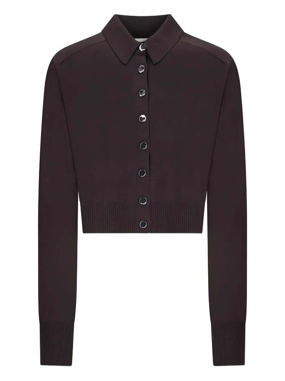 button-fastening collared cardigan