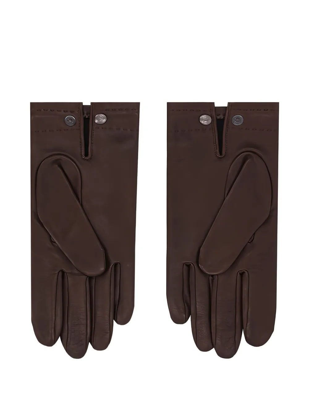 Longchamp Leather Gloves In Brown