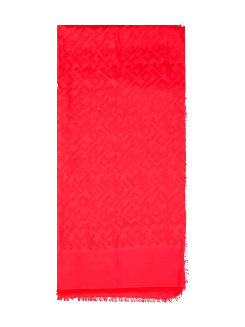 Longchamp fringed shawl - レッド Longchamp fringed shawl - レッド